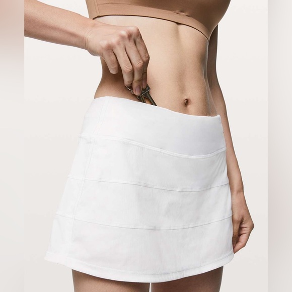 LULULEMON White Midrise PACE RIVAL Regular 13" Skirt/Skort Sz 8 - Picture 4 of 13